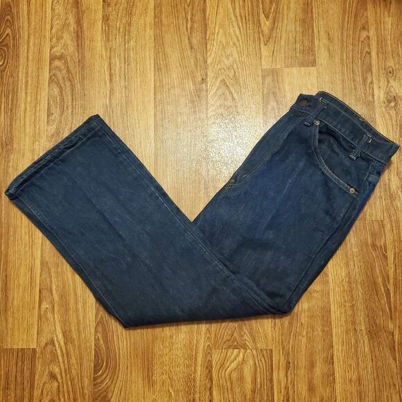 Vintage 80s Levi's Orange Tab Blue Jeans 34x30 Bootcut Dark Denim‎ USA Made - Picture 1 of 10